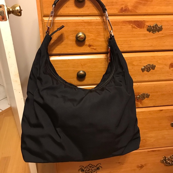 Gucci | Bags | Gucci Black Nylon Shoulder Bag | Poshmark